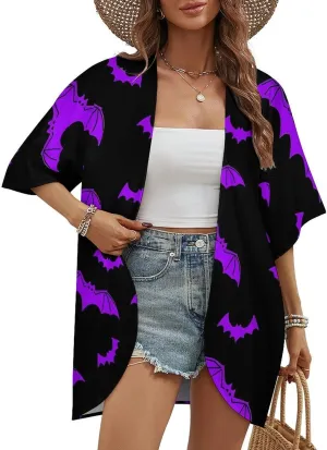 Cute Floral Little Daisy Womens Cardigan Coat Casual Tops Loose Cover Up Half Sleeves