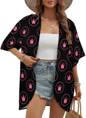 Cute Floral Little Daisy Womens Cardigan Coat Casual Tops Loose Cover Up Half Sleeves