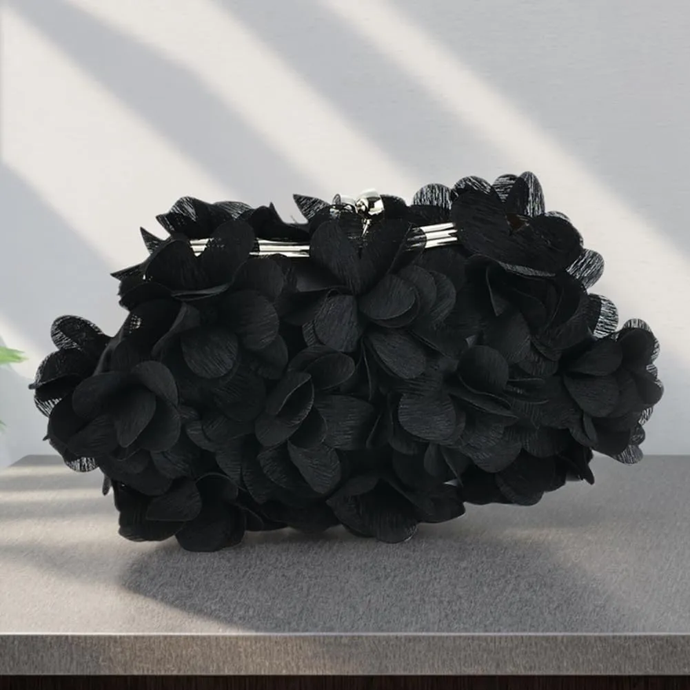 Elegant Evening Clutch Purse, Small Floral Clutch Bag with Detachable Chain for Wedding, Party, Prom