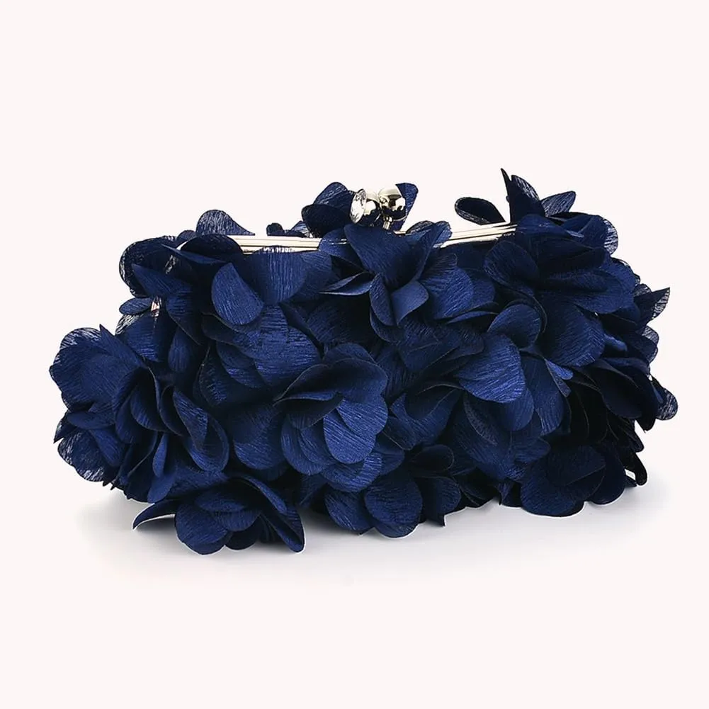 Elegant Evening Clutch Purse, Small Floral Clutch Bag with Detachable Chain for Wedding, Party, Prom