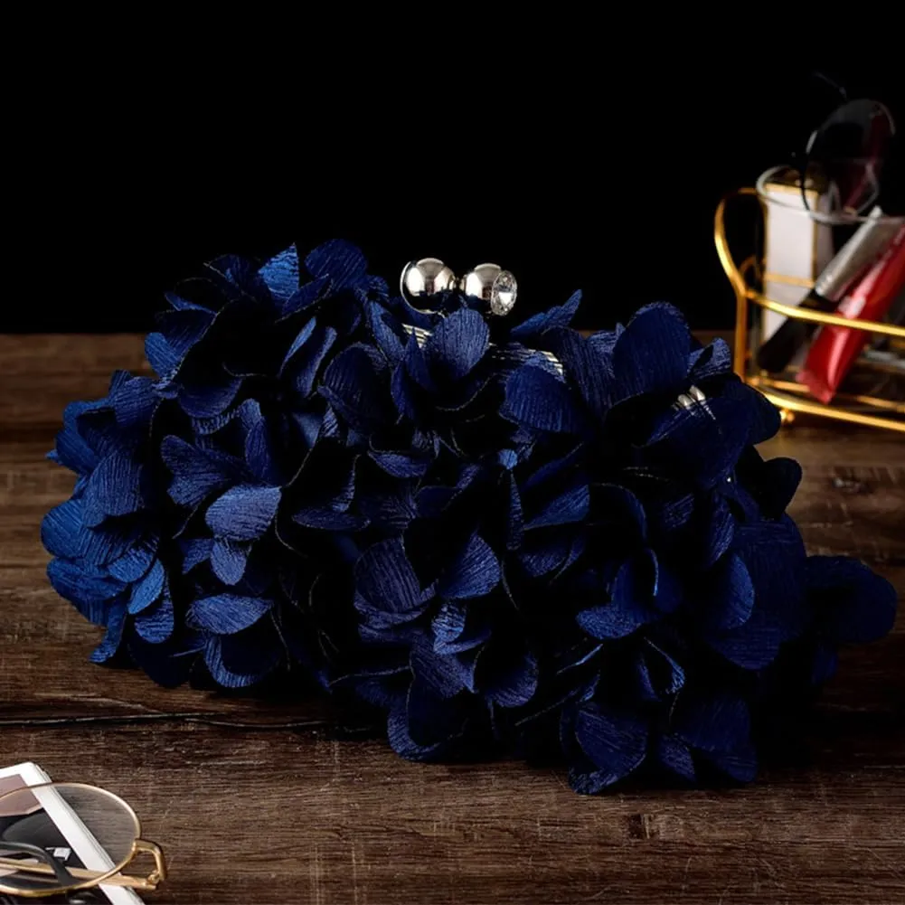 Elegant Evening Clutch Purse, Small Floral Clutch Bag with Detachable Chain for Wedding, Party, Prom