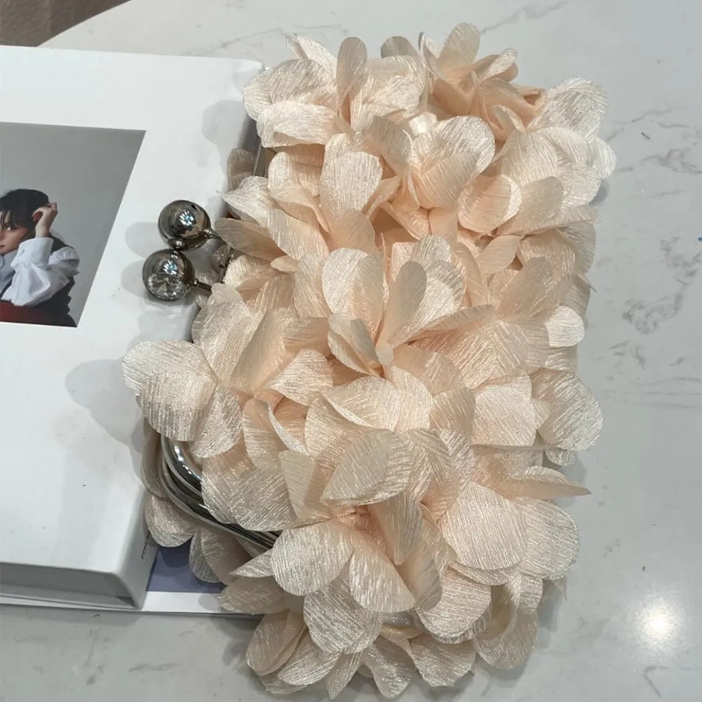 Elegant Evening Clutch Purse, Small Floral Clutch Bag with Detachable Chain for Wedding, Party, Prom