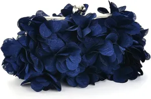 Elegant Evening Clutch Purse, Small Floral Clutch Bag with Detachable Chain for Wedding, Party, Prom