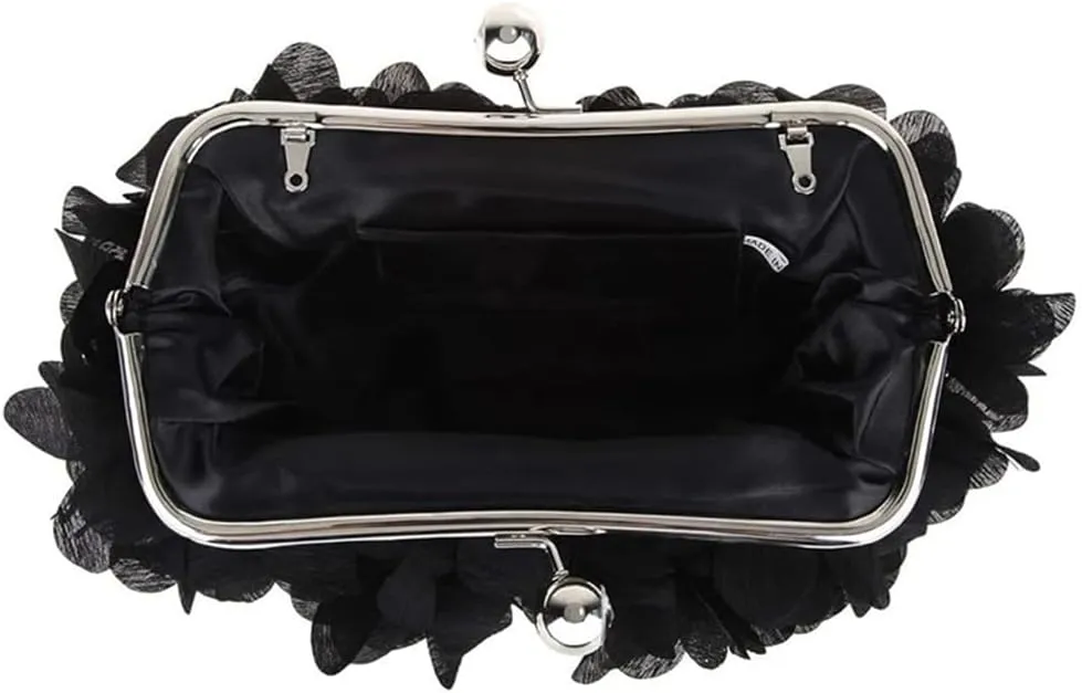Elegant Evening Clutch Purse, Small Floral Clutch Bag with Detachable Chain for Wedding, Party, Prom