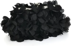 Elegant Evening Clutch Purse, Small Floral Clutch Bag with Detachable Chain for Wedding, Party, Prom