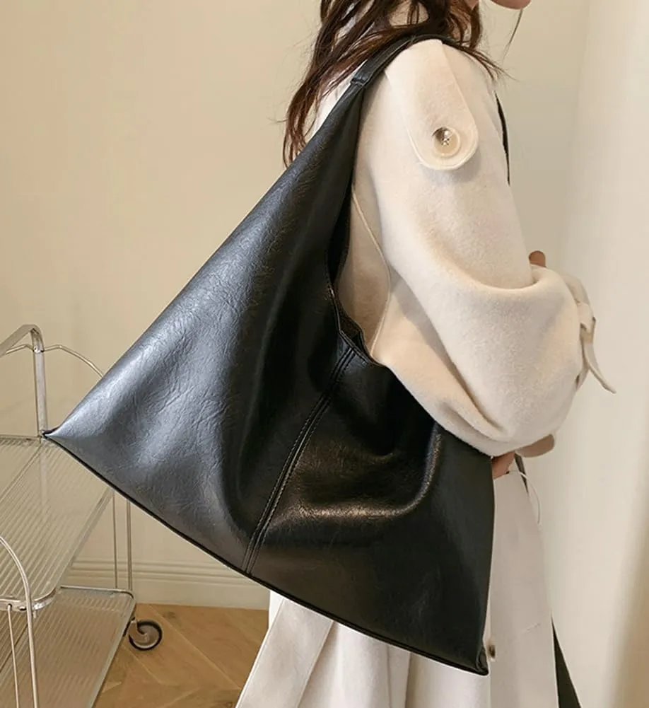 Elegant Shoulder Bags for Women, Large Capacity Handbags, Retro PU Leather Shoulder Wallet, Work Tote Bag 2pcs