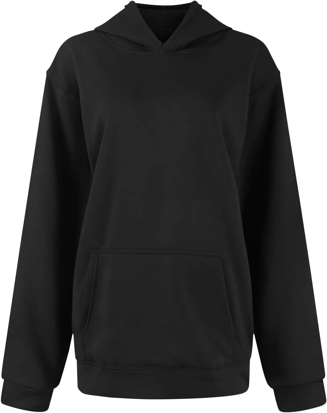 Fleece Lined Hoodie Women Oversized Sweatshirt with Pockets Drop Shoulder Long Sleeve Pullover Womens Casual Tops