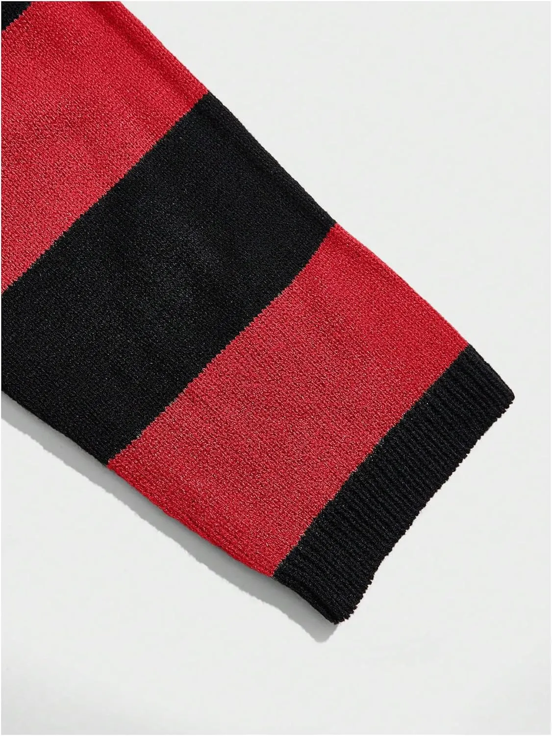 Floerns Men's Striped Pullover Sweater Colorblock Crew Neck Knit Casual Tops