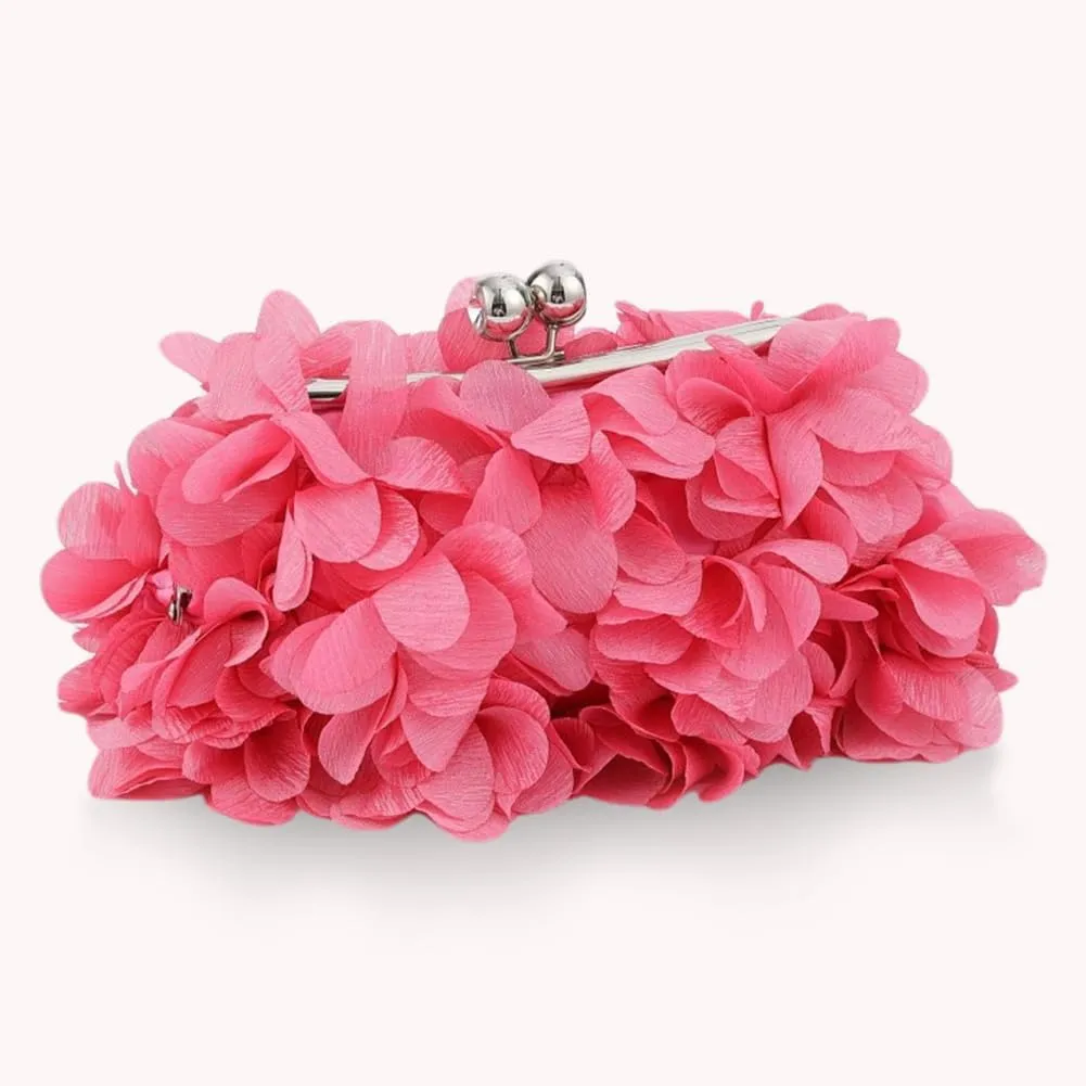 Flower Evening Clutch Purse Elegant Handbag Solid Color Artificial Flowers Handbag Stylish Crossbody Bag Chic Hobo B