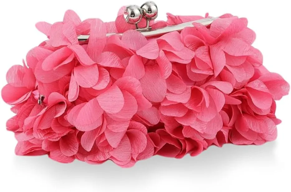 Flower Evening Clutch Purse Elegant Handbag Solid Color Artificial Flowers Handbag Stylish Crossbody Bag Chic Hobo B