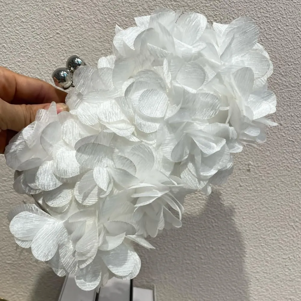 Flower Evening Clutch Purse Elegant Handbag Solid Color Artificial Flowers Handbag Stylish Crossbody Bag Chic Hobo B