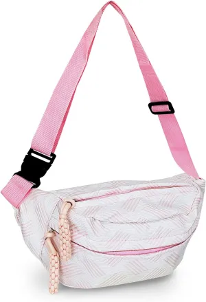 FuninCrea Fanny Packs for Women, Large Anti Theft Chest Bag Crossbody Bags for Women Travel Sport Workout Lightweight 2 Pockets Running Hiking Waist Pack Running Belt Sling Bag for Women (Pink)