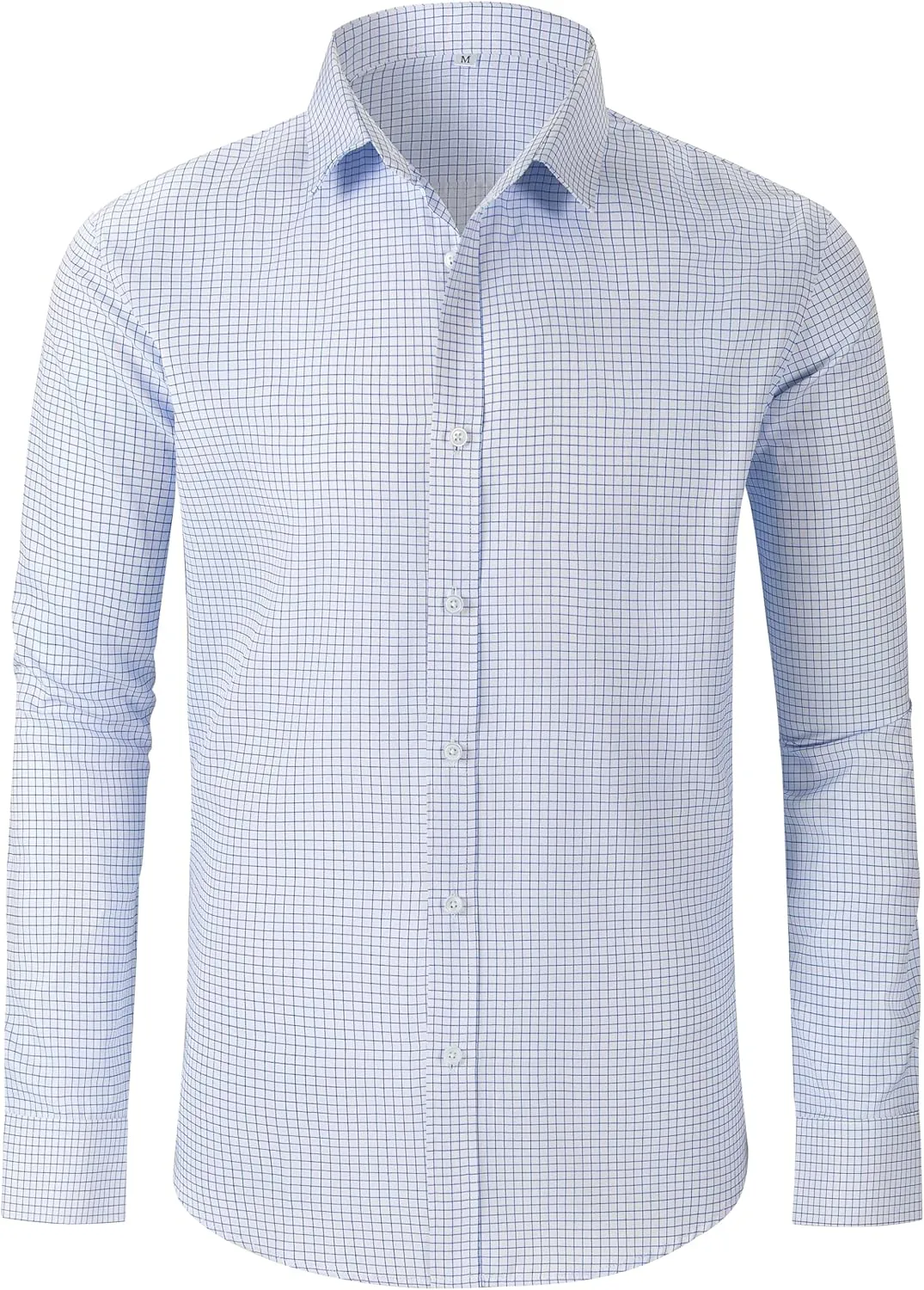 GIANEN Mens Grade 4 Wrinkle-Resistant Plaid Button-Down Cotton Long Sleeve Regular Fit Gingham Dress Shirts