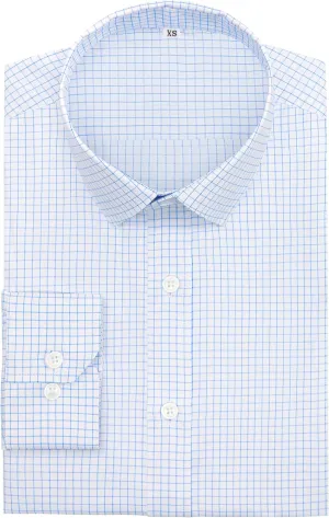 GIANEN Mens Grade 4 Wrinkle-Resistant Plaid Button-Down Cotton Long Sleeve Regular Fit Gingham Dress Shirts