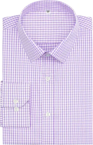 GIANEN Mens Grade 4 Wrinkle-Resistant Plaid Button-Down Cotton Long Sleeve Regular Fit Gingham Dress Shirts