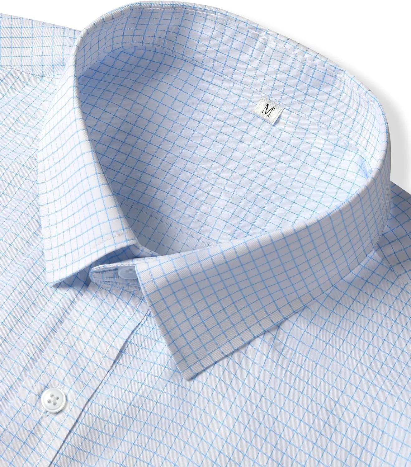GIANEN Mens Grade 4 Wrinkle-Resistant Plaid Button-Down Cotton Long Sleeve Regular Fit Gingham Dress Shirts