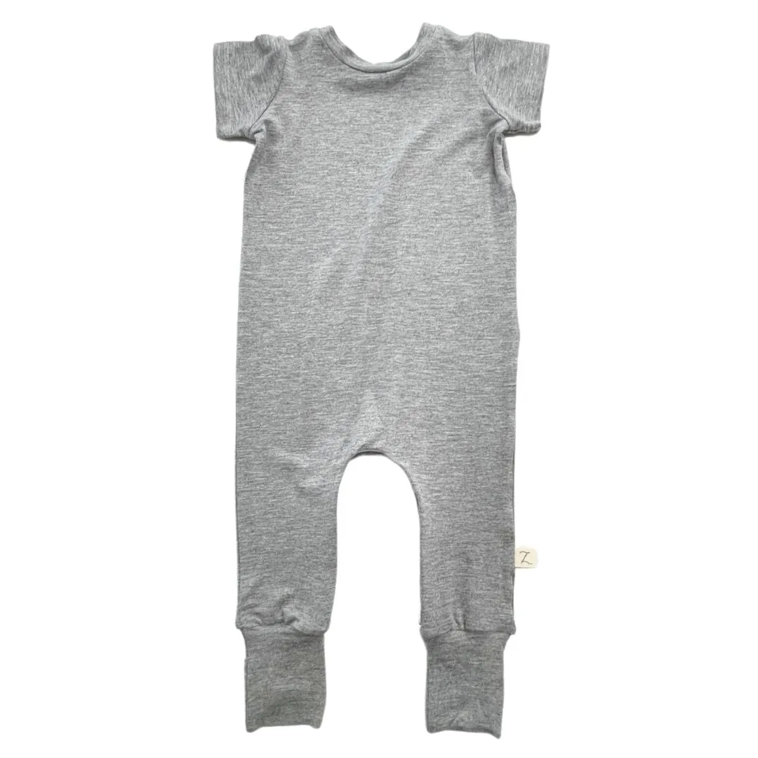 Grey Bamboo Lyocell Zip Romper