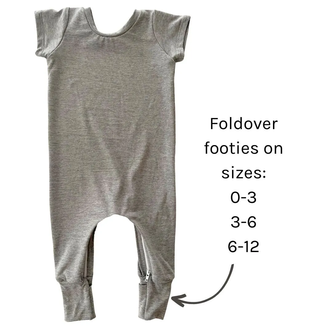 Grey Bamboo Lyocell Zip Romper