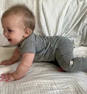 Grey Bamboo Lyocell Zip Romper