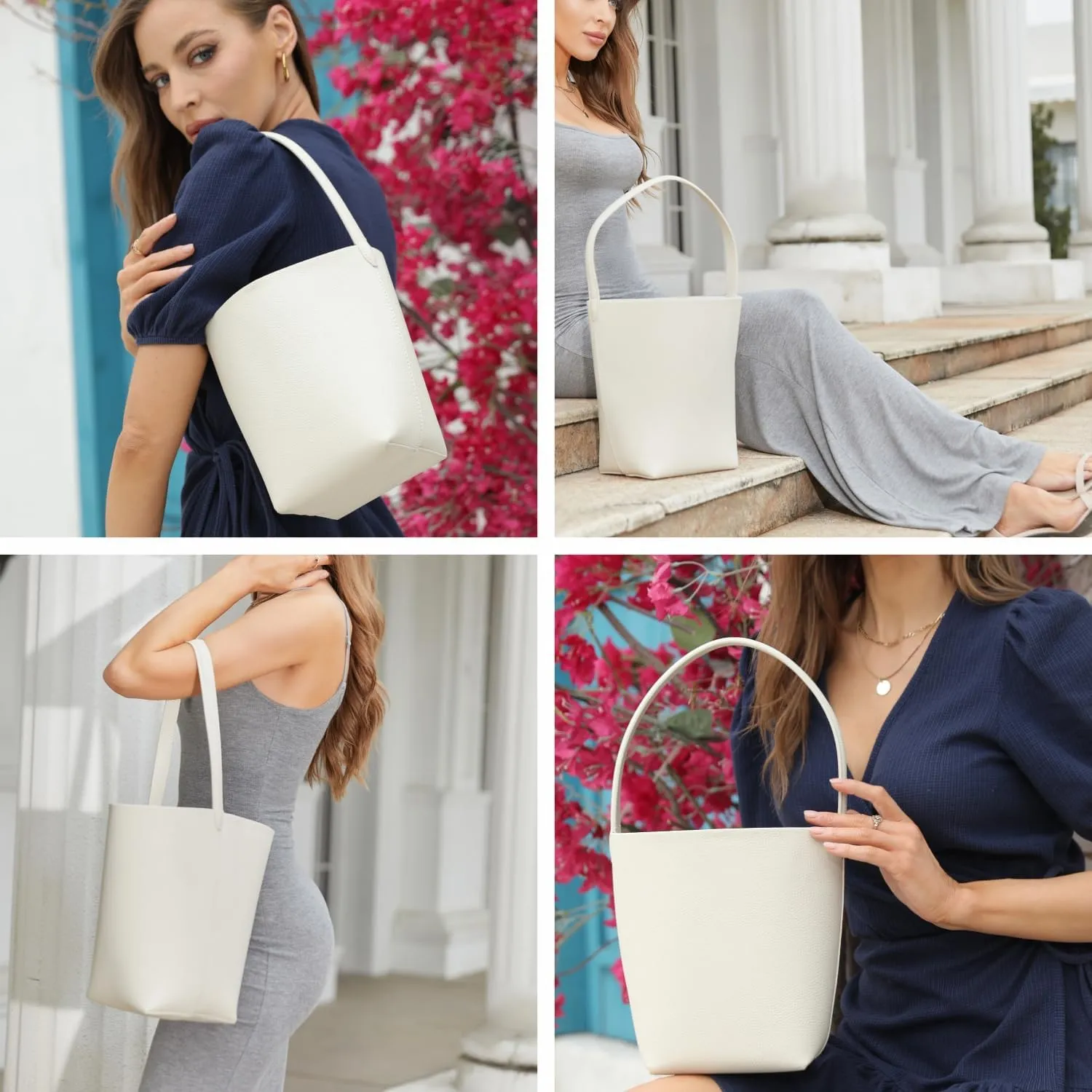 Handcrafted Leather Bucket Bag, First Layer Pebble-grained Carfskin