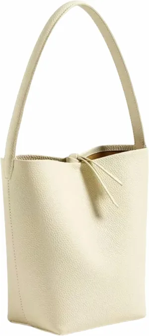 Handcrafted Leather Bucket Bag, First Layer Pebble-grained Carfskin