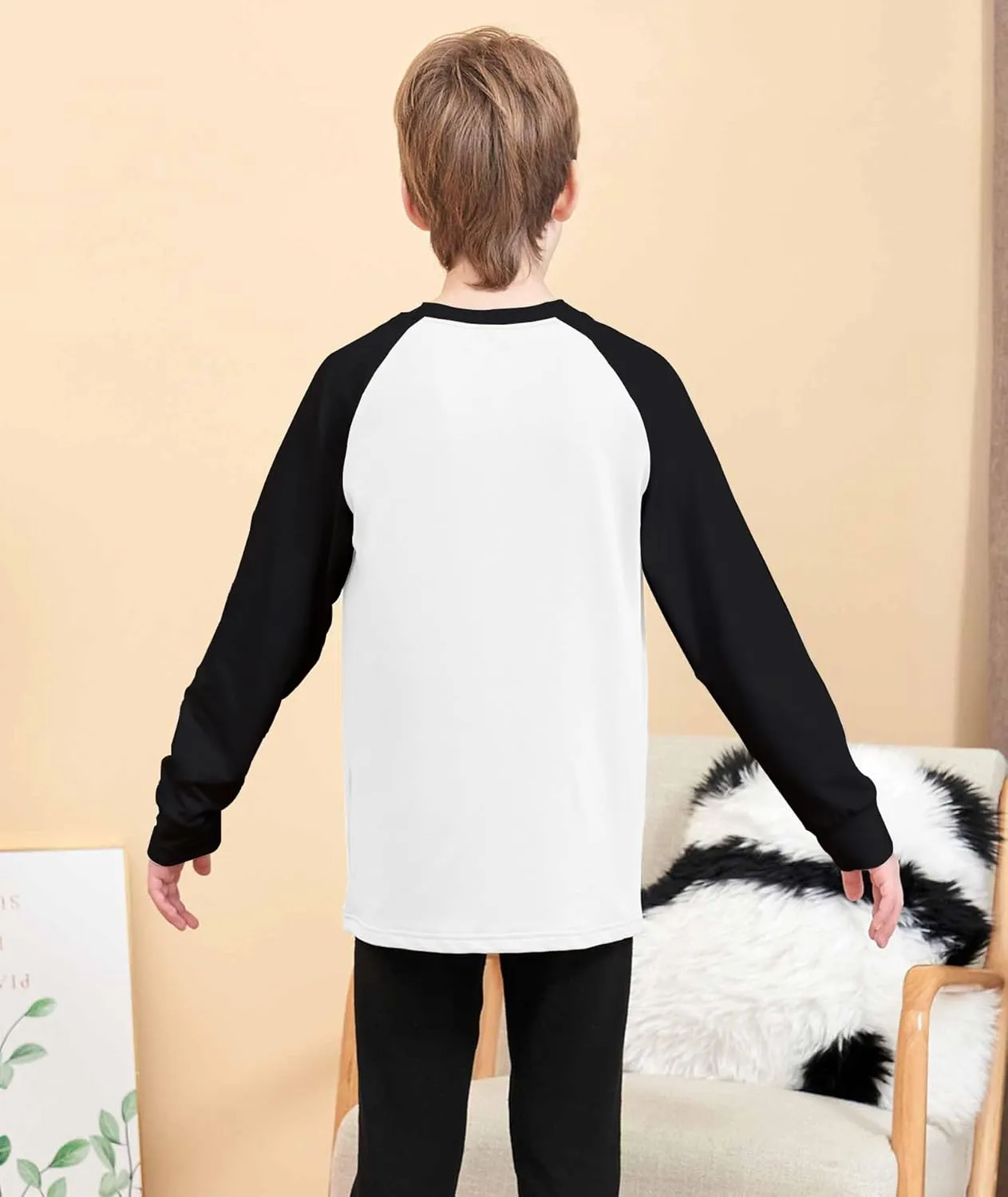 HIBETY Boy's 3 Pack Fleece Lined Long Sleeve Sweatshirts, UPF 50  Sun Protection Athletic Shirts for Kids