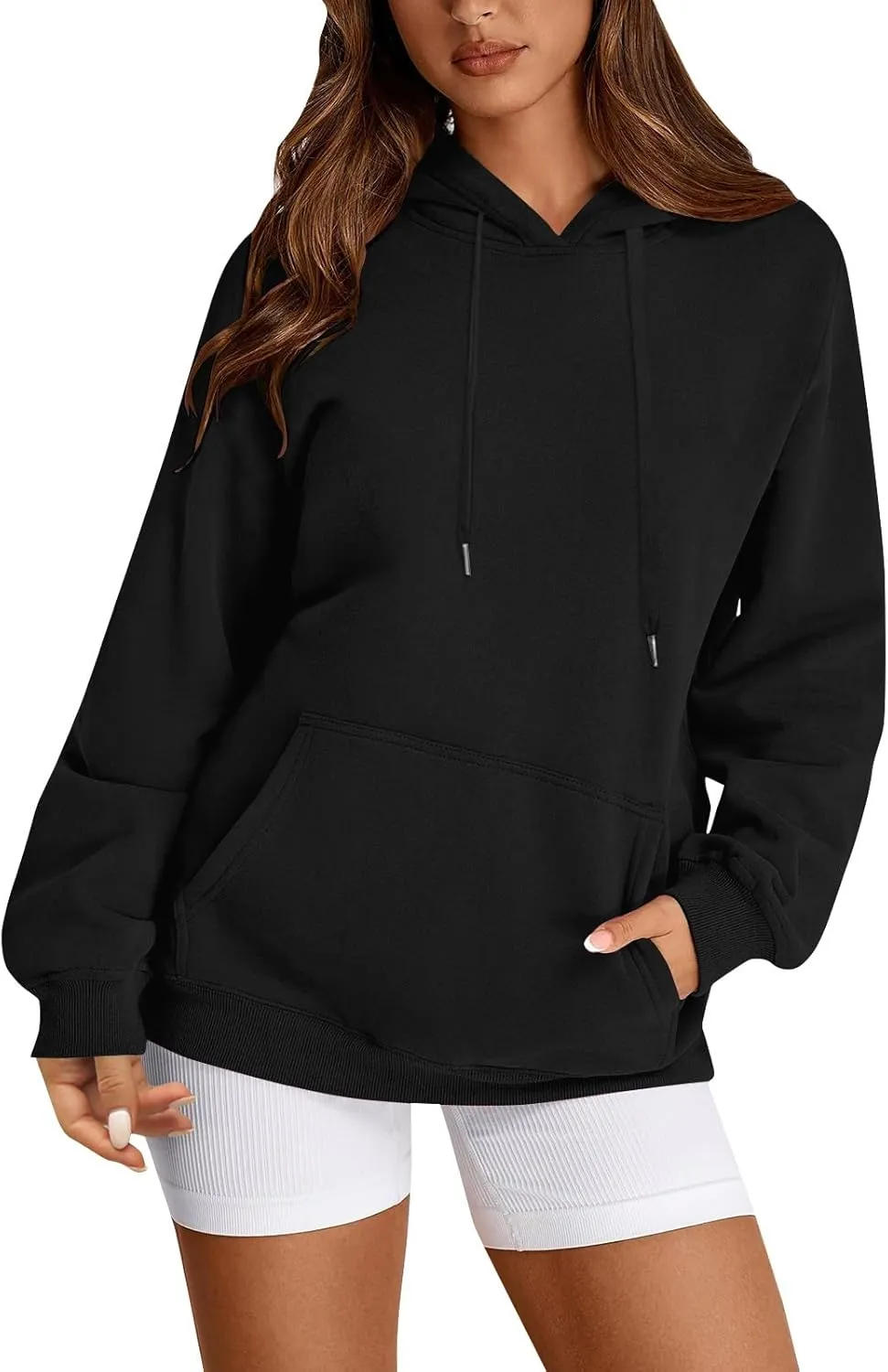 Hoodies for Women Fleece Lined Long Sleeve Hooded Sweatshirt Loose Fit Casual Hoodies Pullover with Pockets Fall Clothes
