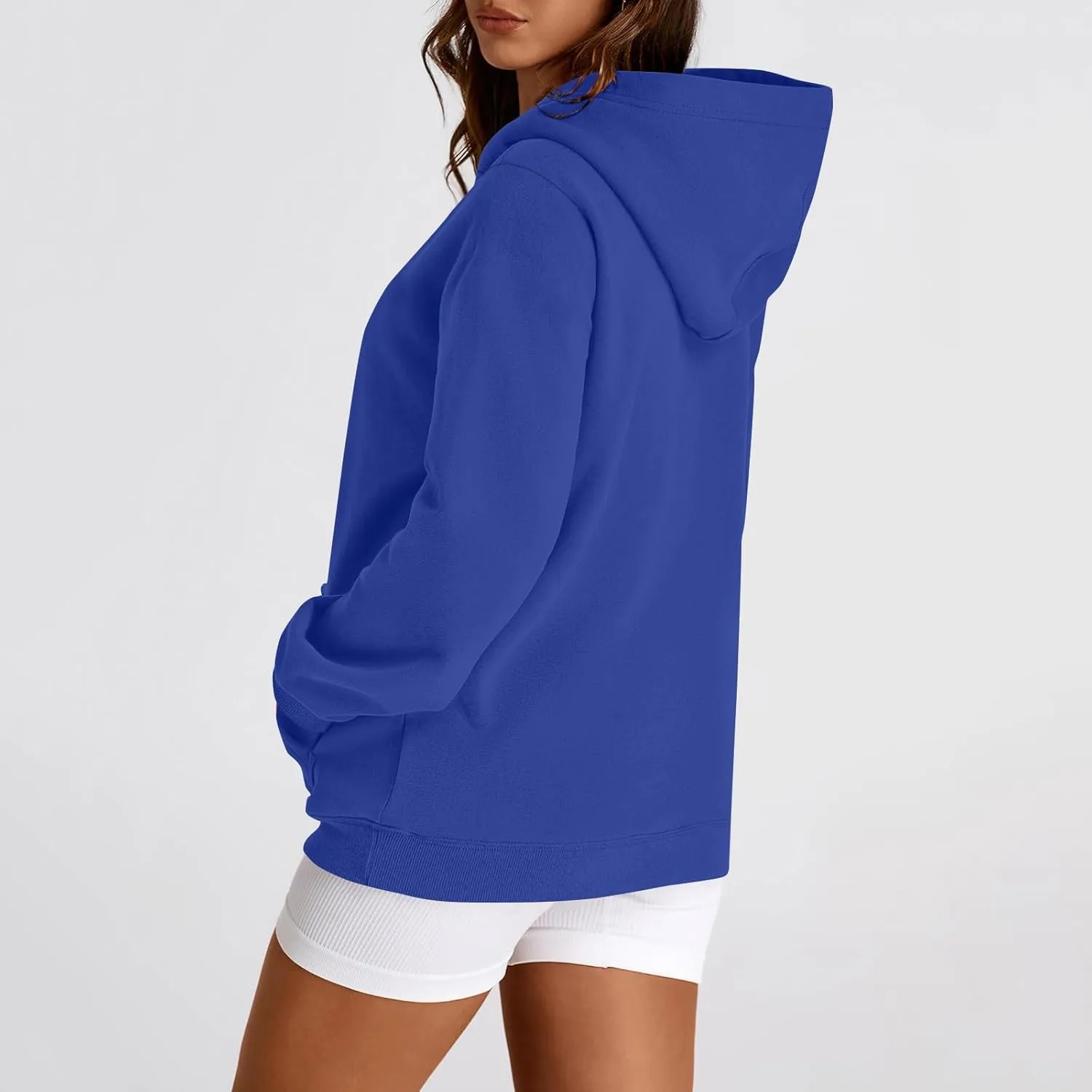Hoodies for Women Fleece Lined Long Sleeve Hooded Sweatshirt Loose Fit Casual Hoodies Pullover with Pockets Fall Clothes