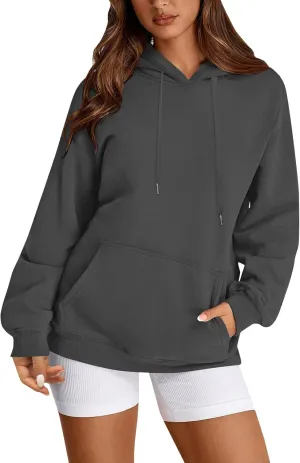 Hoodies for Women Fleece Lined Long Sleeve Hooded Sweatshirt Loose Fit Casual Hoodies Pullover with Pockets Fall Clothes