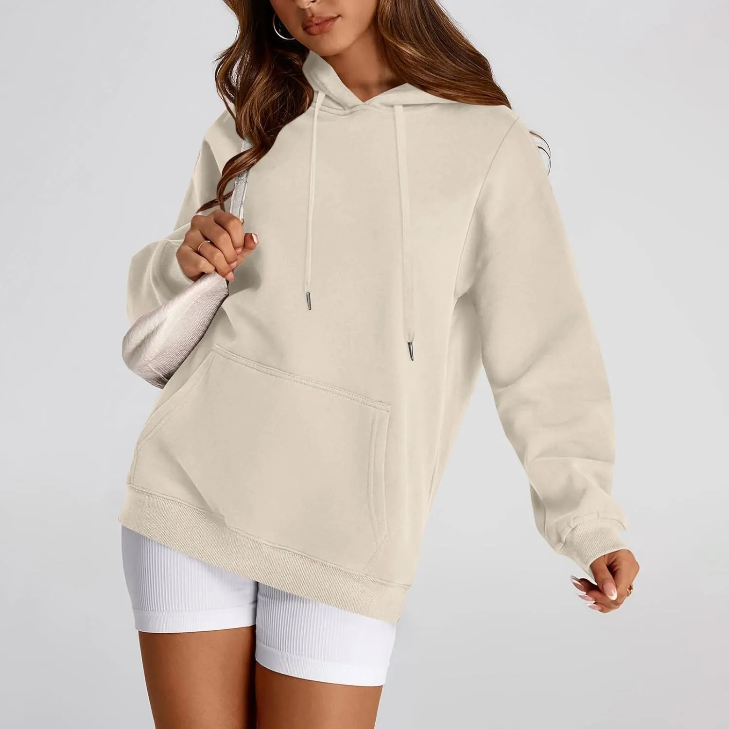 Hoodies for Women Fleece Lined Long Sleeve Hooded Sweatshirt Loose Fit Casual Hoodies Pullover with Pockets Fall Clothes
