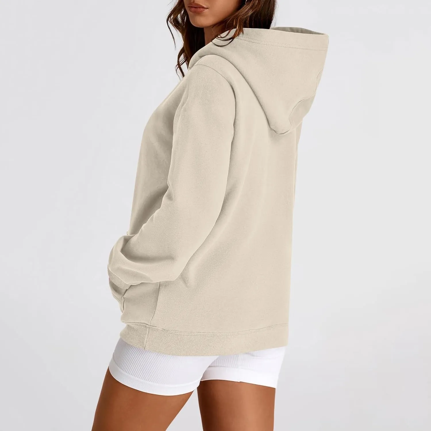 Hoodies for Women Fleece Lined Long Sleeve Hooded Sweatshirt Loose Fit Casual Hoodies Pullover with Pockets Fall Clothes