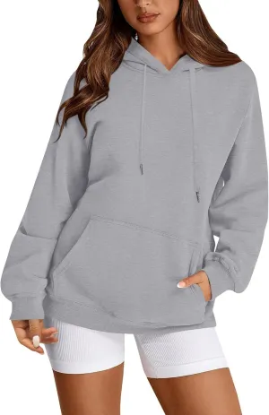 Hoodies for Women Fleece Lined Long Sleeve Hooded Sweatshirt Loose Fit Casual Hoodies Pullover with Pockets Fall Clothes