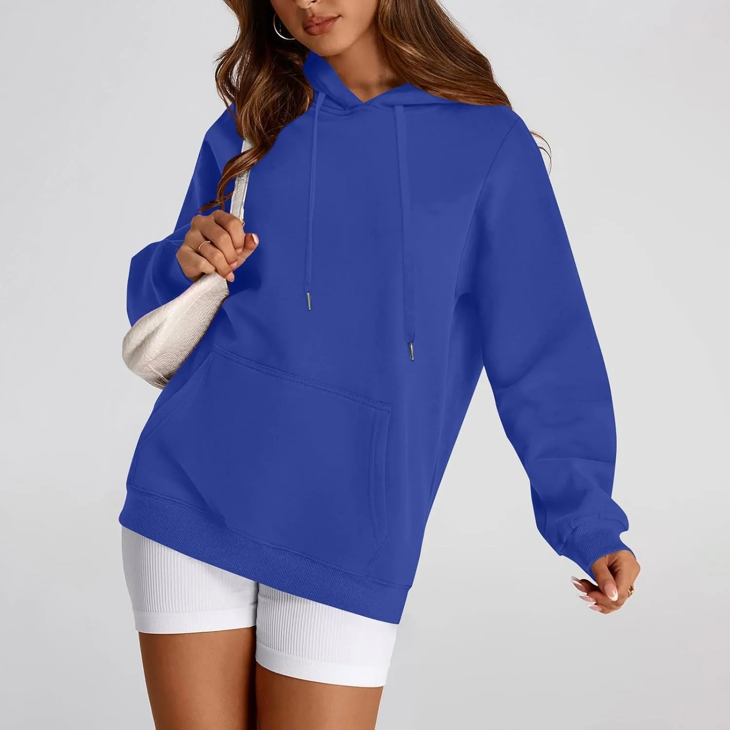 Hoodies for Women Fleece Lined Long Sleeve Hooded Sweatshirt Loose Fit Casual Hoodies Pullover with Pockets Fall Clothes