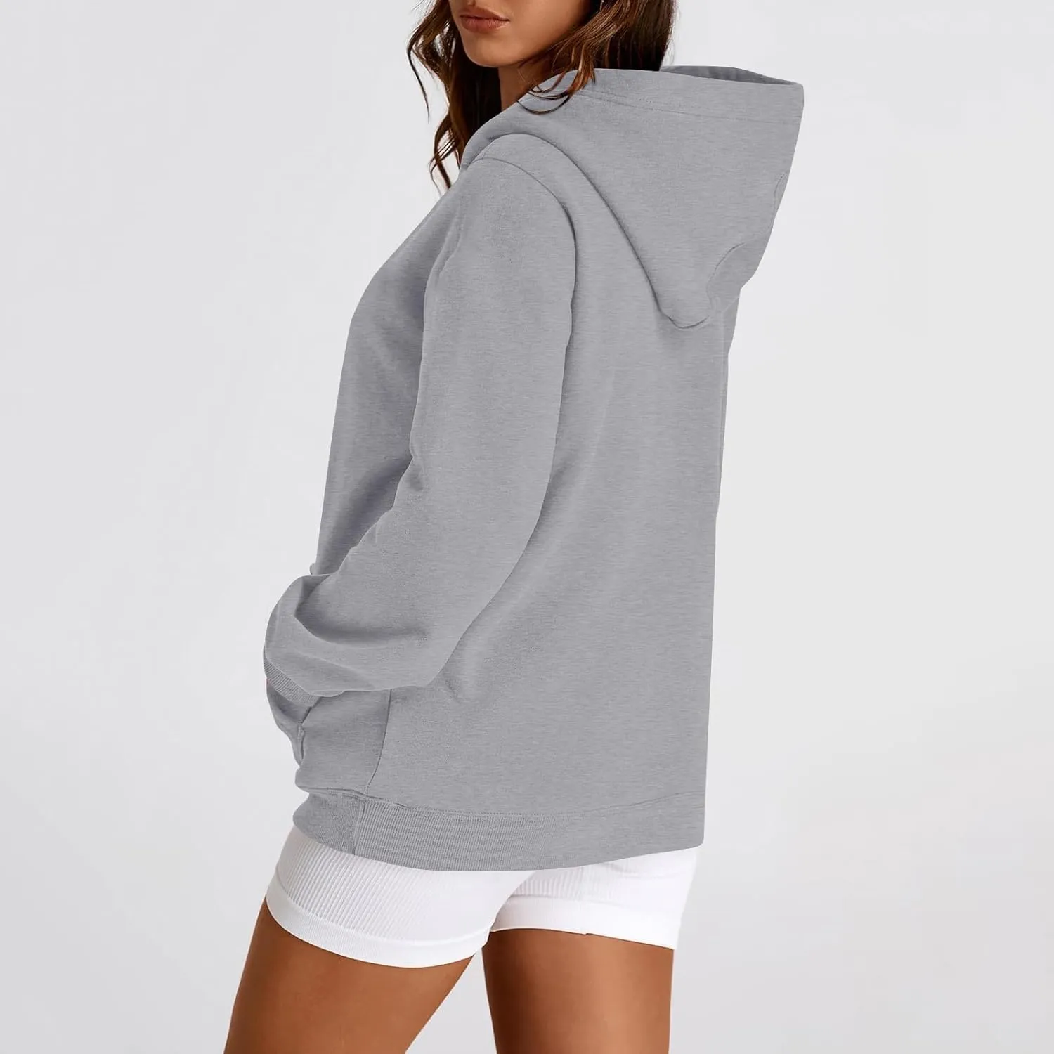 Hoodies for Women Fleece Lined Long Sleeve Hooded Sweatshirt Loose Fit Casual Hoodies Pullover with Pockets Fall Clothes