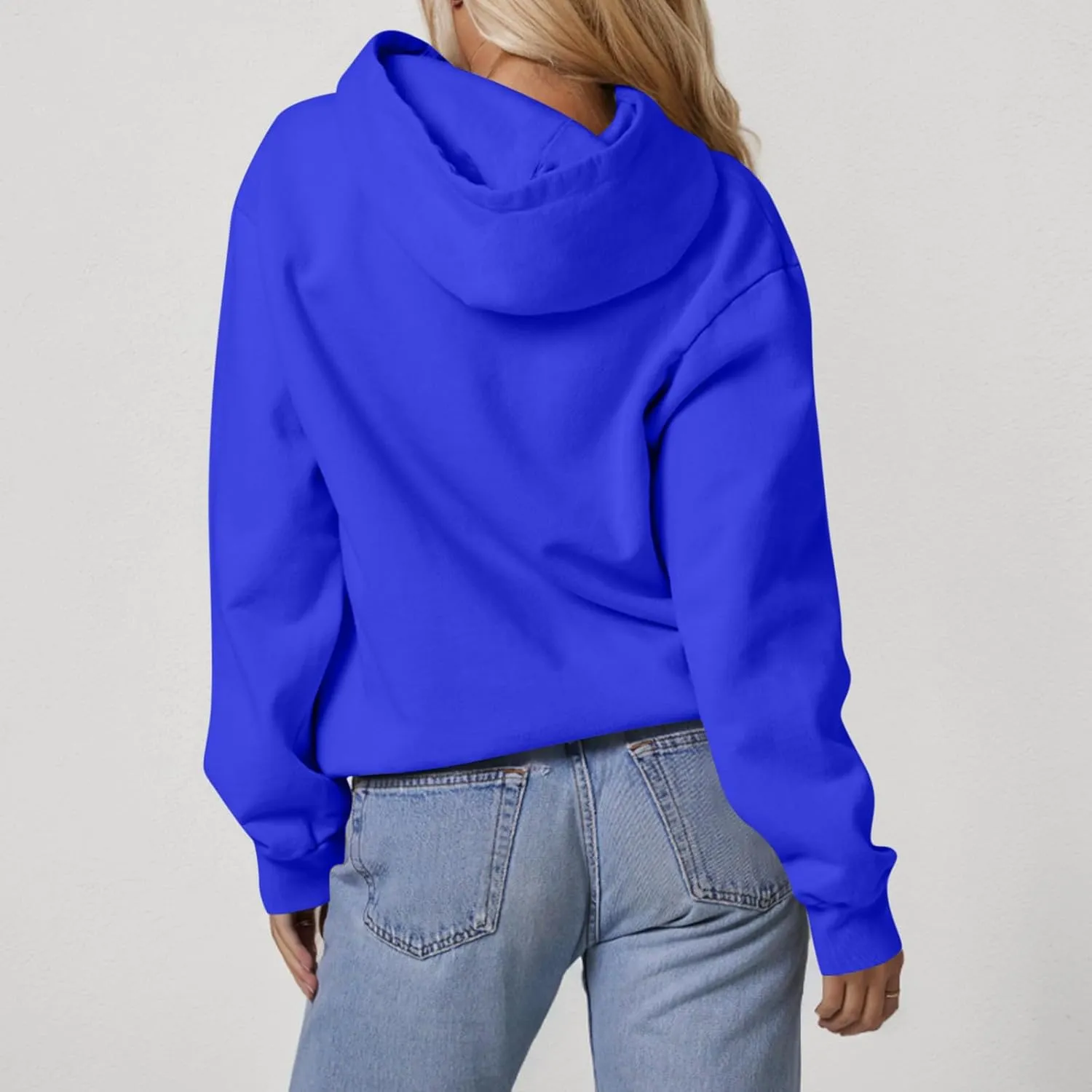 Hoodies for Women Fleece Lined Long Sleeve Hoodies Pullover Loose Fit Casual Hooded Sweatshirt with Pockets Fall Clothes