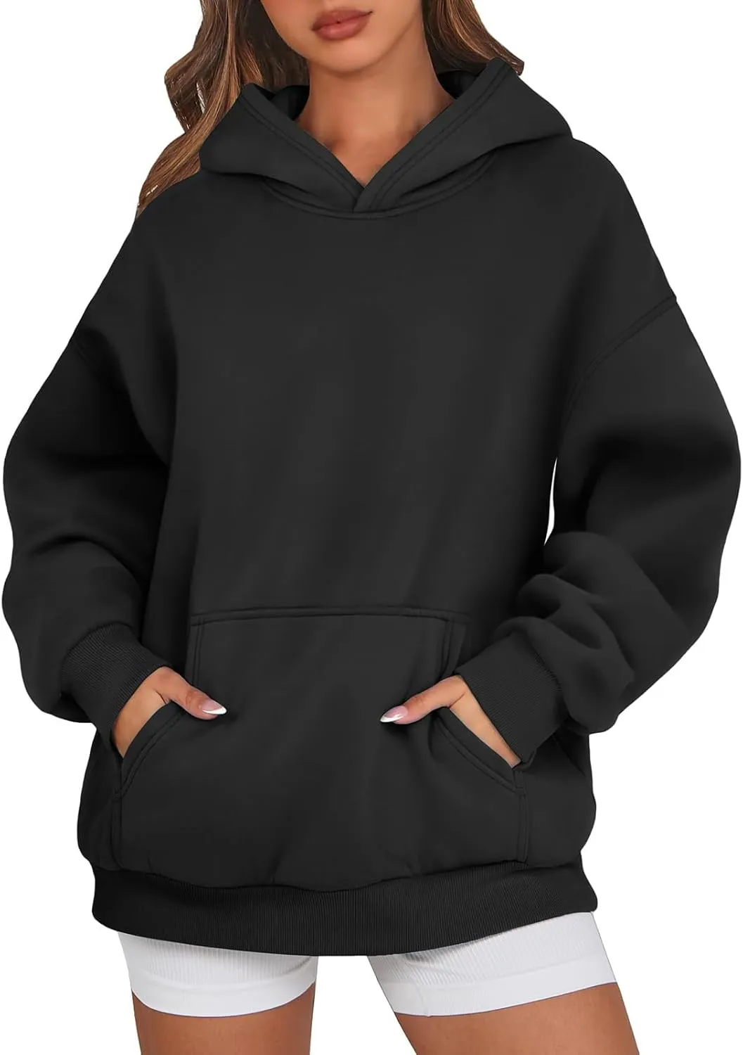 Hoodies for Women Fleece Sweatshirt with Pocket Casual Long Sleeve Oversized Sweatshirts Loose Hooded Sweatshirt