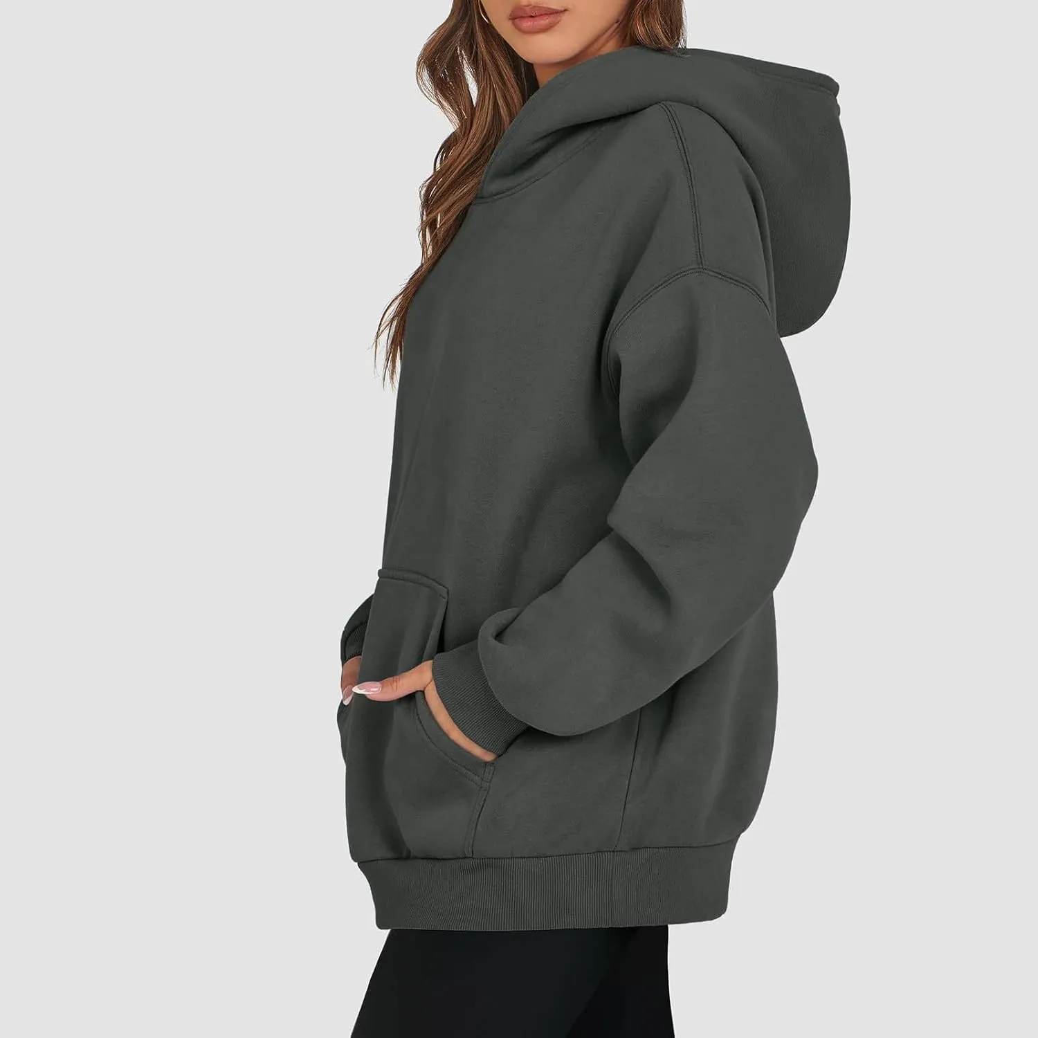 Hoodies for Women Fleece Sweatshirt with Pocket Casual Long Sleeve Oversized Sweatshirts Loose Hooded Sweatshirt