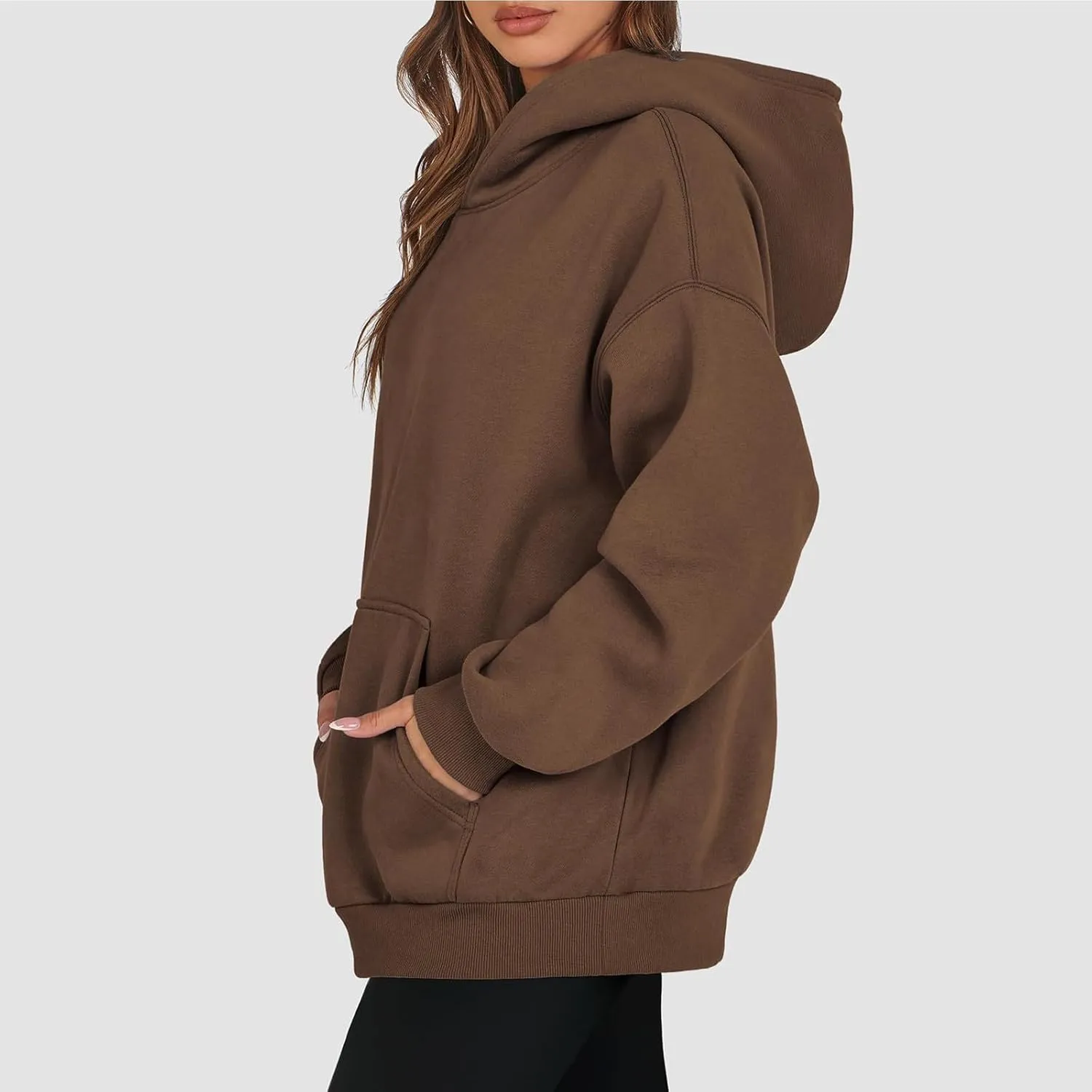 Hoodies for Women Fleece Sweatshirt with Pocket Casual Long Sleeve Oversized Sweatshirts Loose Hooded Sweatshirt