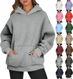 Hoodies for Women Fleece Sweatshirt with Pocket Casual Long Sleeve Oversized Sweatshirts Loose Hooded Sweatshirt