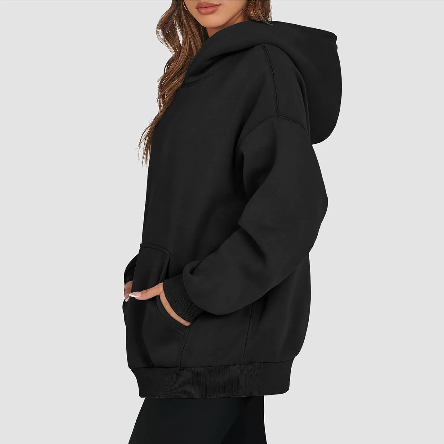 Hoodies for Women Fleece Sweatshirt with Pocket Casual Long Sleeve Oversized Sweatshirts Loose Hooded Sweatshirt
