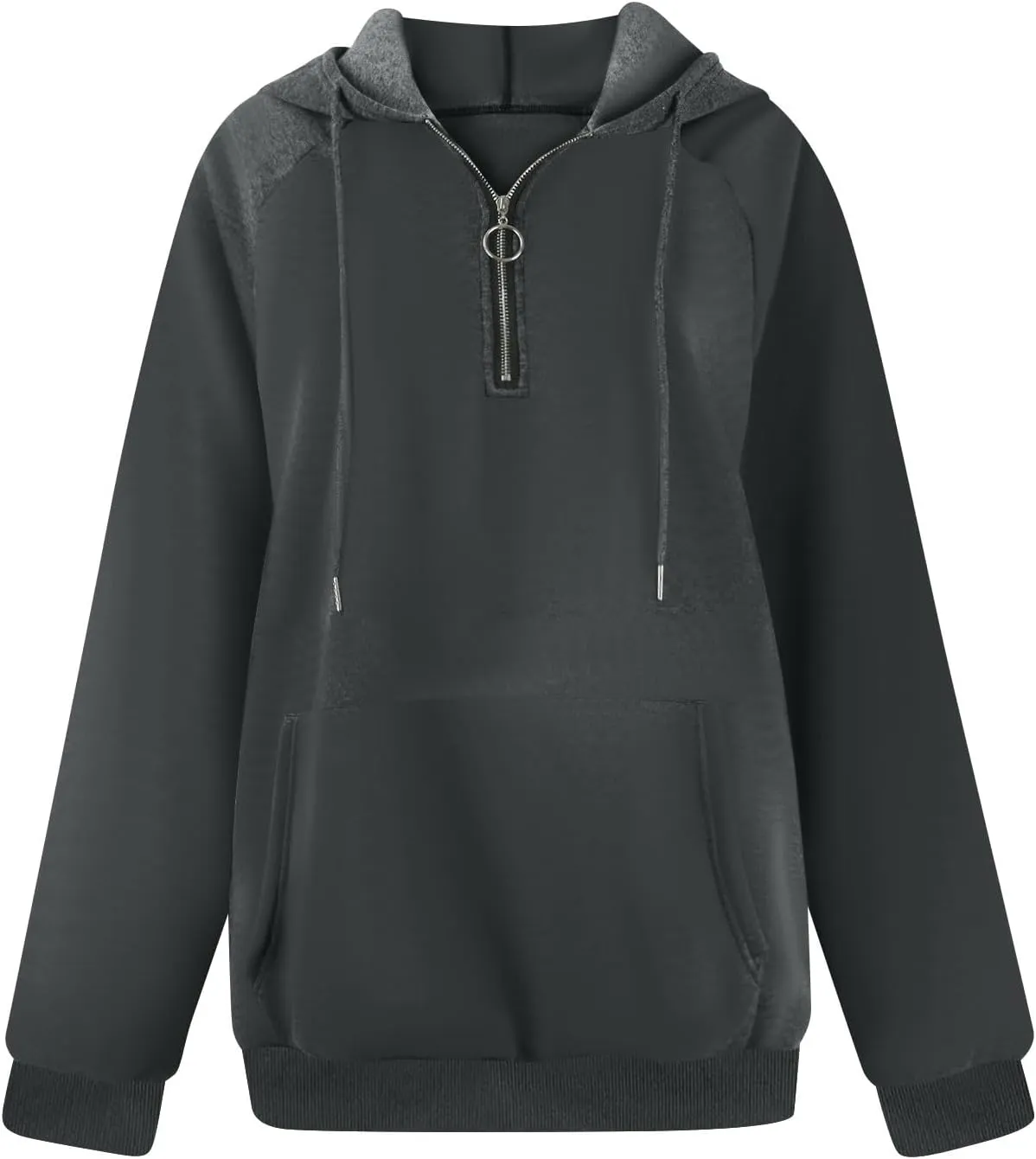 Hoodies for Women Long Sleeve Fleece Hooded Sweatshirt Half Zip Loose Fit Pullover with Pockets Oversized Hoodies