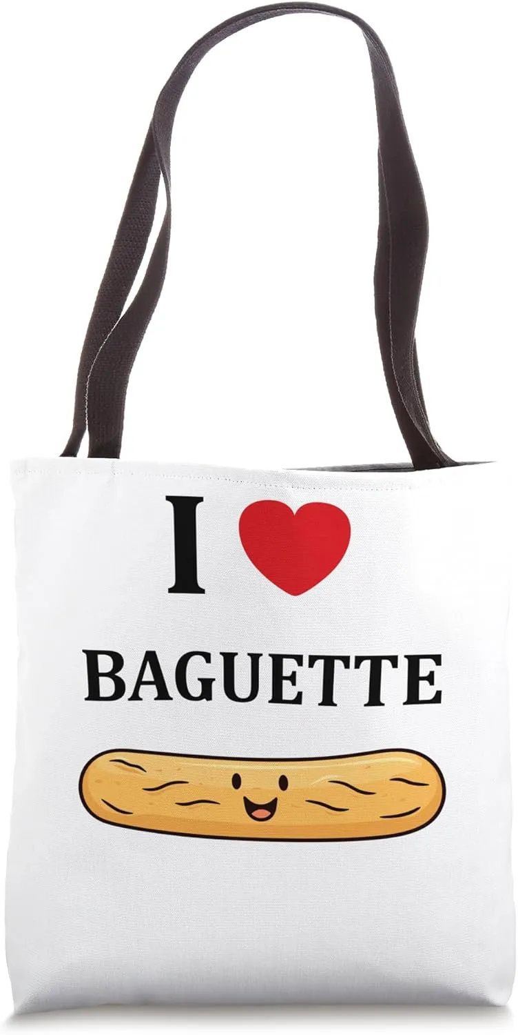 Humor Cute bread baguettes France i love Baguette Tote Bag