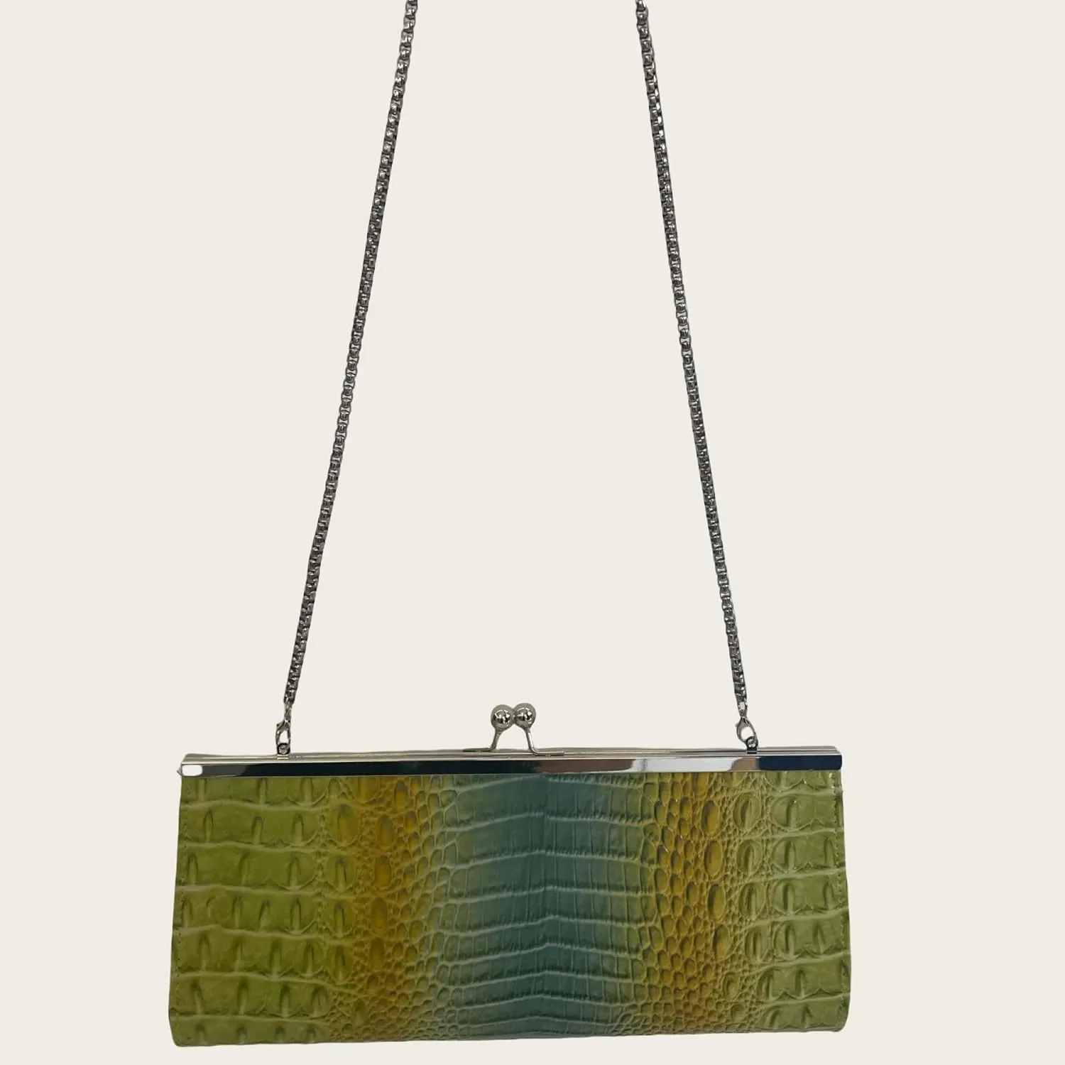 IAMUHI Women's Fashion Crocodile Faux Leather Envelope Clutch Evening Handbag Chain Party Wedding Prom Bag Purse