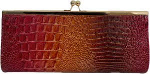 IAMUHI Women's Fashion Crocodile Faux Leather Envelope Clutch Evening Handbag Chain Party Wedding Prom Bag Purse