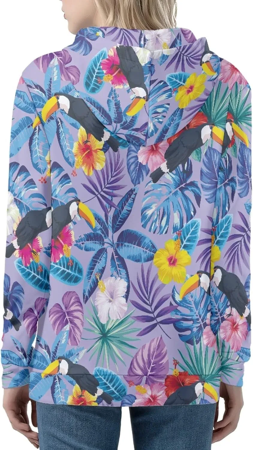 Irisjudy Womens Zip-up Hoodie with Kanga Pocket(XS-5XL),Cactus,Sunflowers,Butterfly Long Sleeve Sport Shirts Shell Jackets