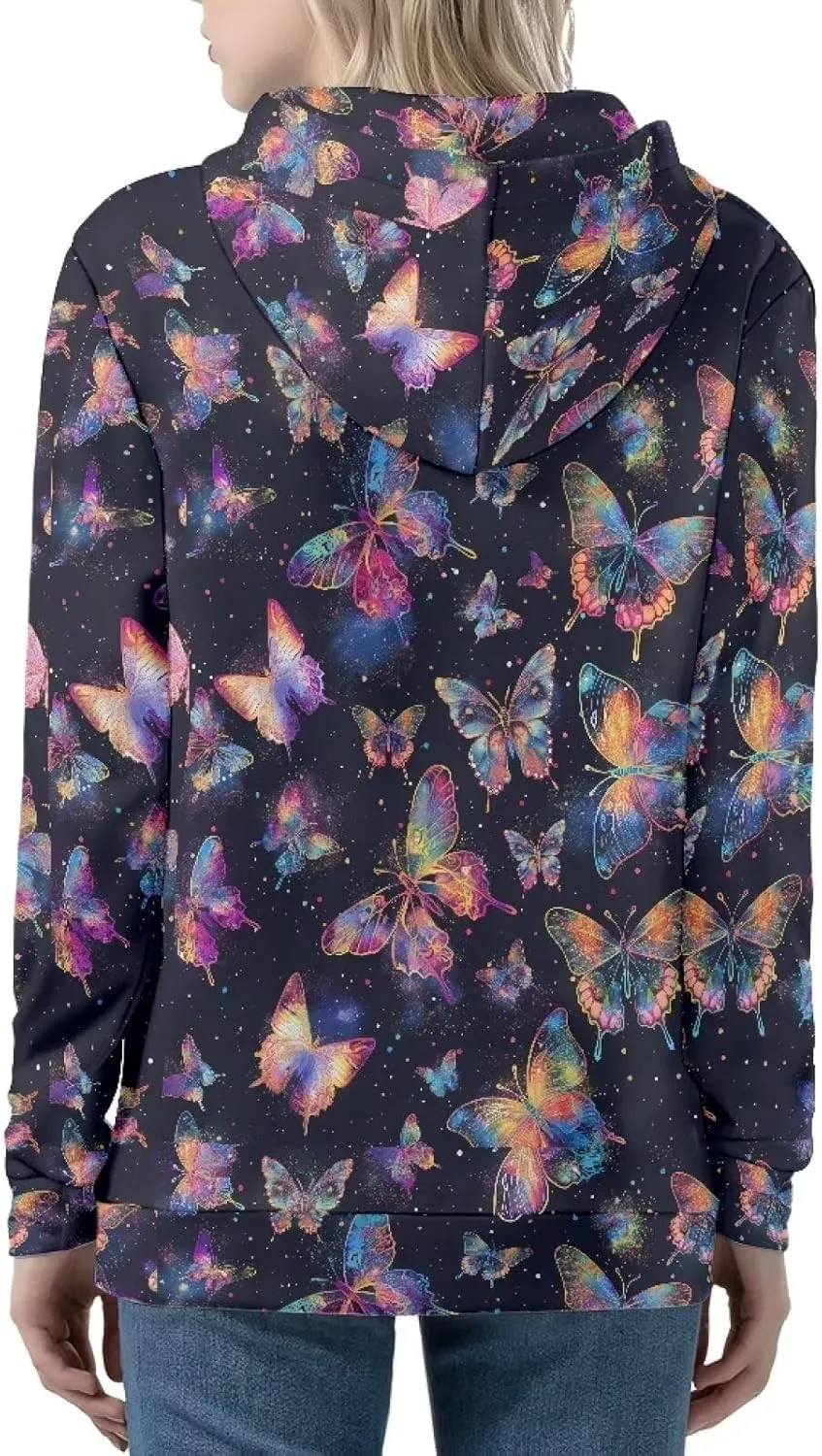 Irisjudy Womens Zip-up Hoodie with Kanga Pocket(XS-5XL),Cactus,Sunflowers,Butterfly Long Sleeve Sport Shirts Shell Jackets
