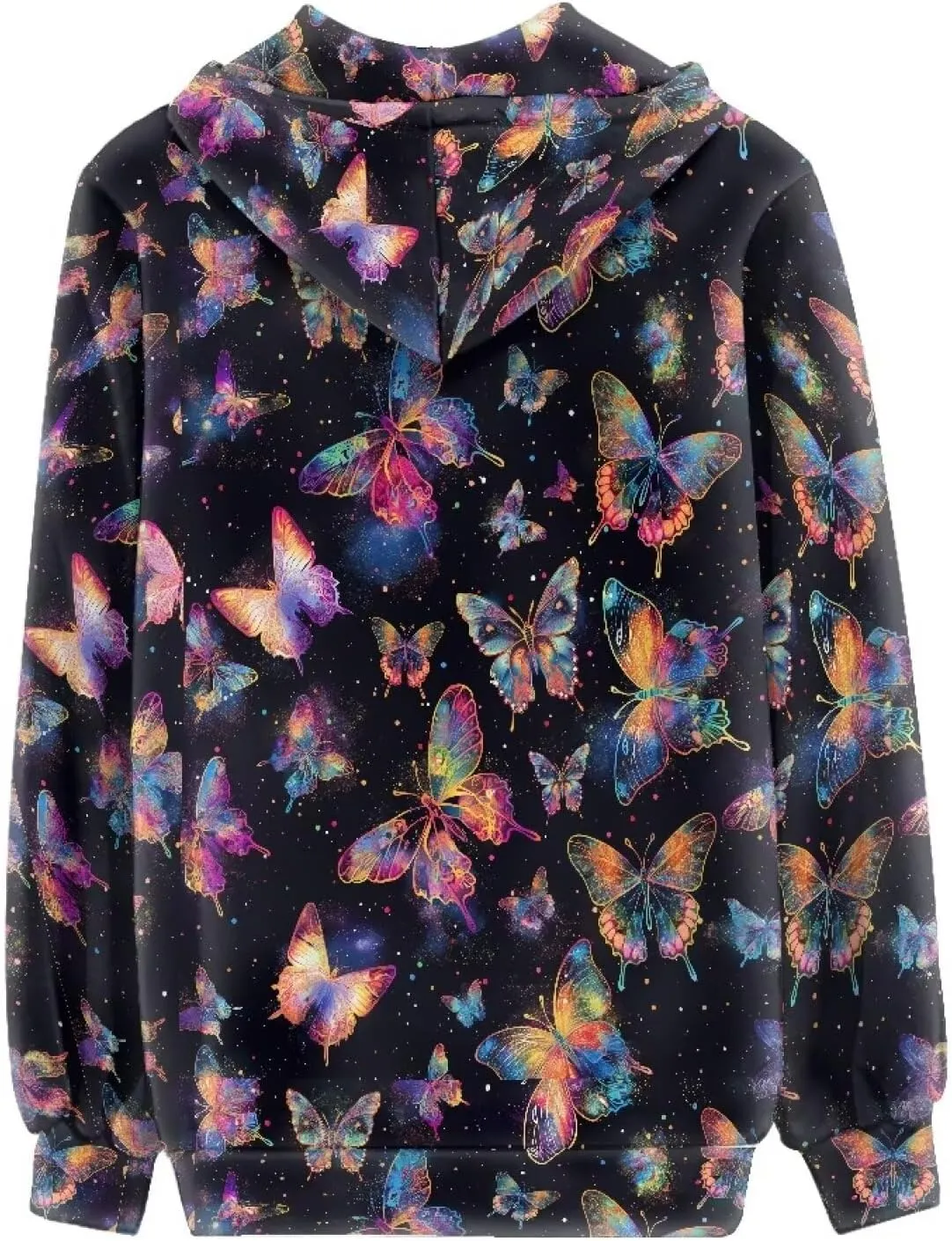 Irisjudy Womens Zip-up Hoodie with Kanga Pocket(XS-5XL),Cactus,Sunflowers,Butterfly Long Sleeve Sport Shirts Shell Jackets