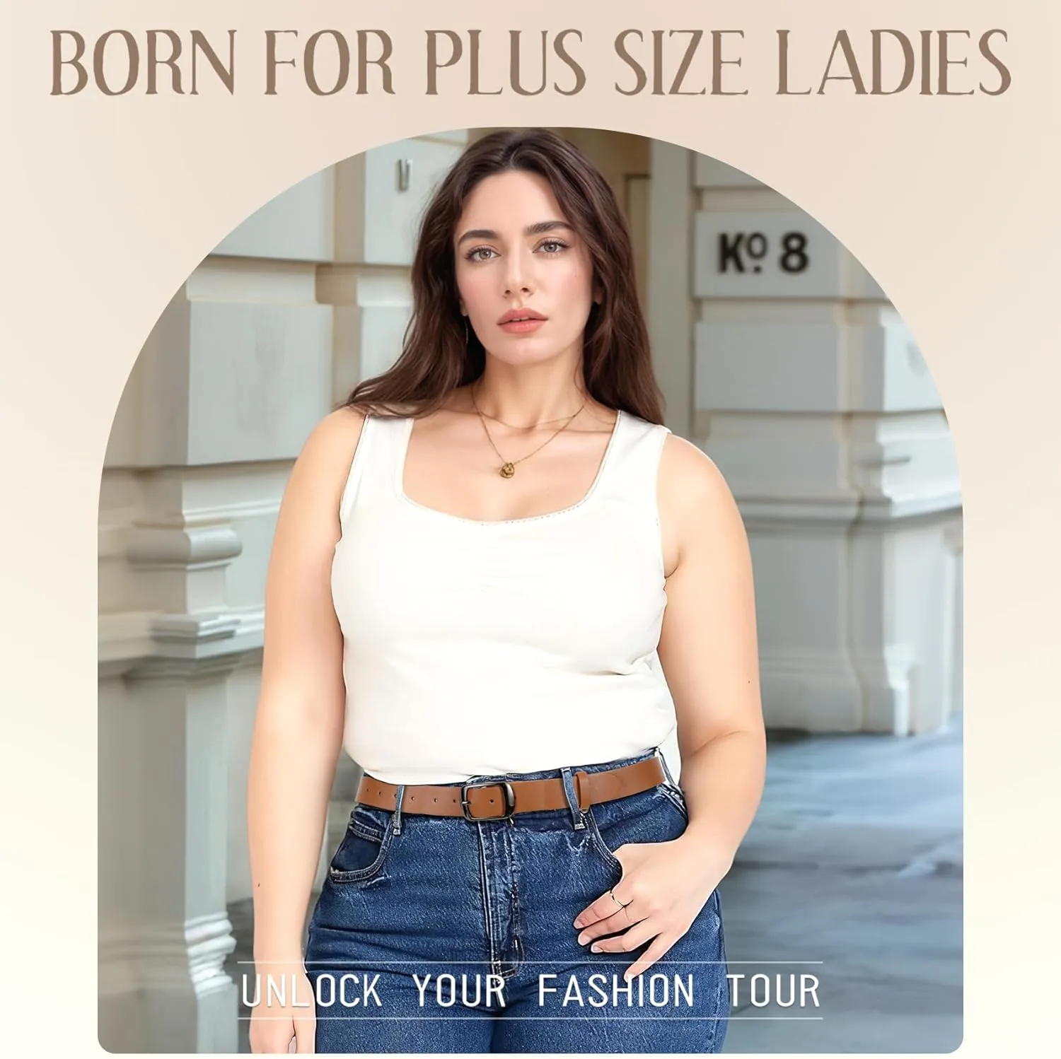 JASGOOD Plus Size Women Leather Belt Black Casual Waist Belt for Jeans Pants with Metal Pin Buckle