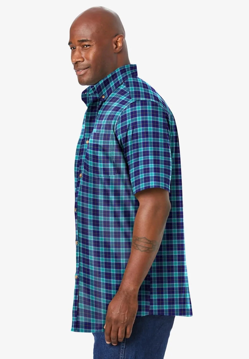 KingSize Men's Big & Tall Short Sleeve Wrinkle-Free Sport Shirt