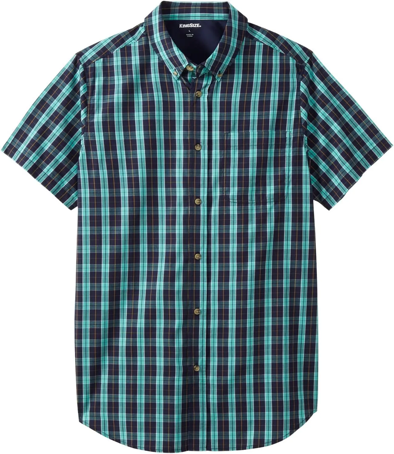 KingSize Men's Big & Tall Short Sleeve Wrinkle-Free Sport Shirt